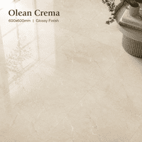 Olean Crema Matt Porcelain Floor Tiles 600x600mm – 8mm Thick – Cream Marble Effect – 1.44m² Per Box