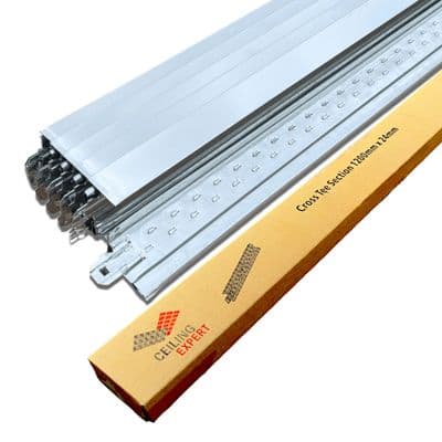 Pack of 10  Chrome ( Mirroring)  Cross Tee Section 1200mm x 24mm