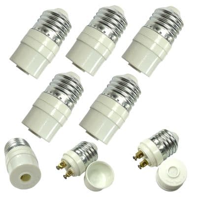 Pack of 5 - E27 Adaptor Plug Connector Lamp Socket Extension Edison Screw Light Bulb Holder