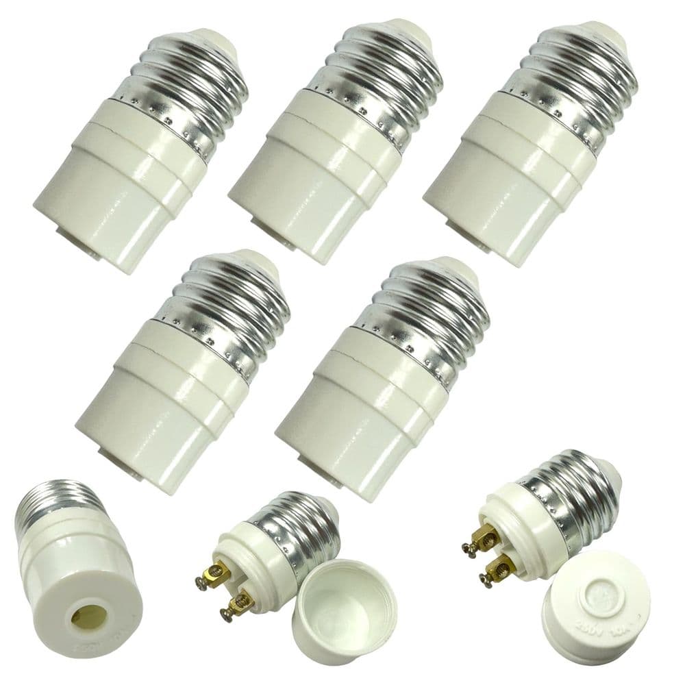Pack of 5 - E27 Adaptor Plug Connector Lamp Socket Extension Edison ...