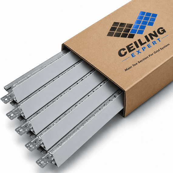 Silver or Brushed Chrome Suspended Ceiling Grid Main Tee Section Bar Support Components Parts Spares