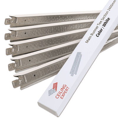 Suspended Ceiling Grid Main Tee Section 2400mm x 24mm Main Support Components for Suspension