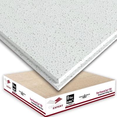 Suspended Fine ND Fissured Tegular Edge Ceiling Tiles Premium 595mm x 595mm  600mm x 600mm Grid