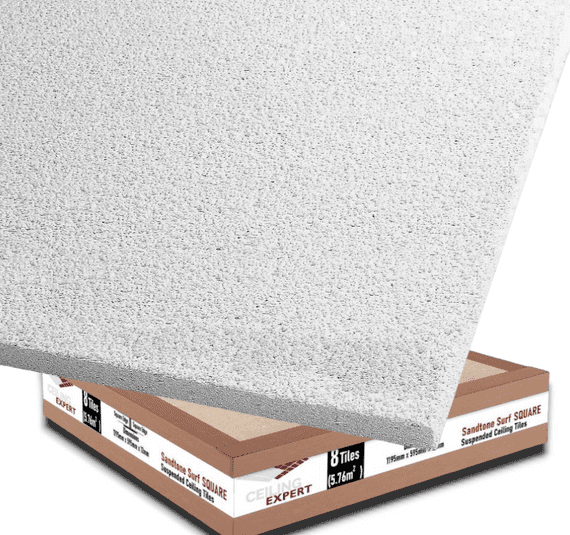 SUSPENDED CEILING TILES SANDTONE TEXTURE 600x600mm TEGULAR EDGE 595x595 Full Box | UK SUSPENDED CEILING TILES SANDTONE TEXTURE 600x600mm TEGULAR EDGE 595x595 Full Box | UK