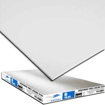 Suspended Vinyl Ceiling Tiles Waterproof & Hygiene EasyClean 1195mm x 595mm  x 7mm For 1200mm x 600m