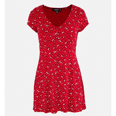 Red Jersey Tea Dress