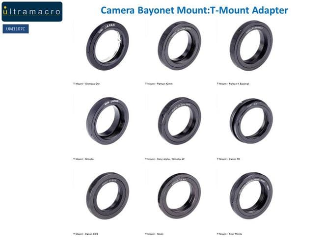 Camera Bayonet Mount:T-Mount Adapter -  Type 1 for T-Mount Adapters