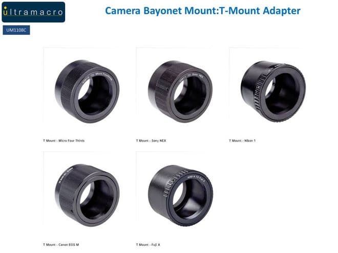 Camera Bayonet Mount:T-Mount Adapter Type 2 for T-Mount Adapters