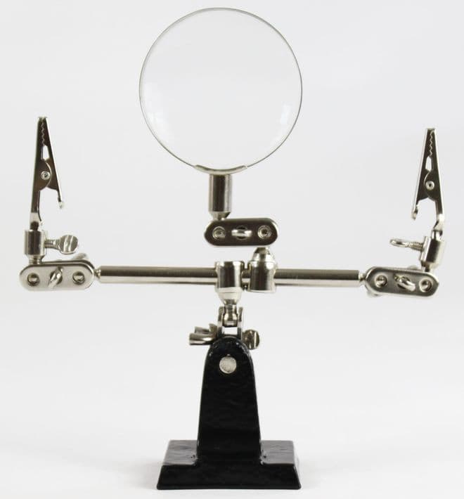 Dual Crocodile Clip Specimen Holder with Detachable Magnifier