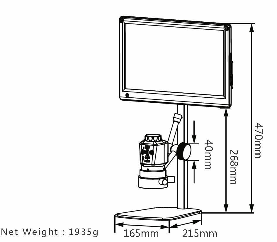 EAGLE-M-HD Inspection Microscope - Stand with Display HD Resolution ...