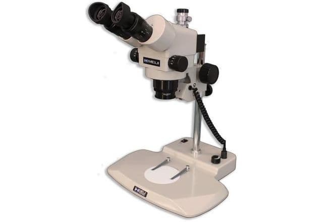 Meiji EMZ-5-TR, 7X-45X Trinocular, StereoZoom Microscope, Dual LED Stand