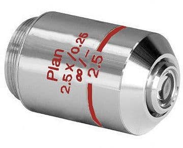 Objective PLAN ACHROMATIC LWD infinity 2.5X non-coverglass corrected, materials type