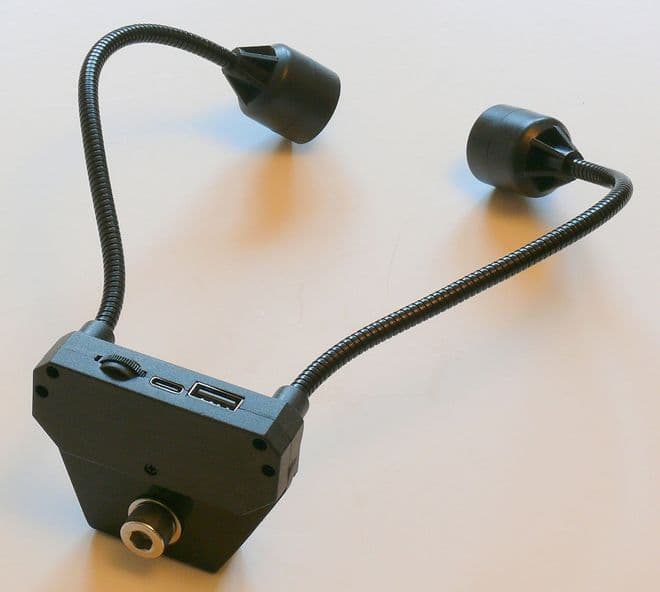 Twin Gooseneck LED Pillar Mounted Lights