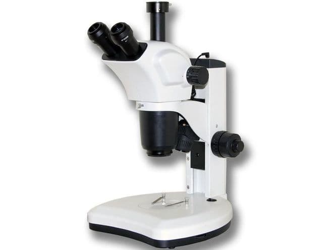 UM1078B Stereo Zoom Microscope 7X-63x (up to 351x), Trinocular with dual LED stand