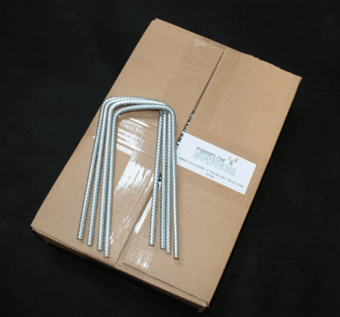 Heavy Duty Galvanised U Pins Box 100 180mm x 80mm x 180mm x 6mm Ribbed