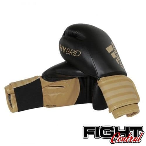 Adidas Hybrid 100 Boxing Gloves - Black/Gold