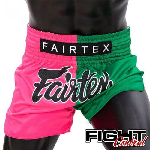 Fairtex Slim Cut Muay Thai Shorts - Pink/Green