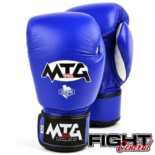 MTG Pro Velcro Boxing Gloves - Blue