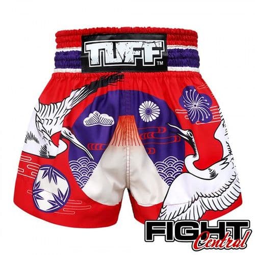 TUFF Red Crane Muay Thai Shorts