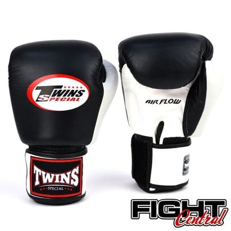 Black and White Twins Airflow Boxing Gloves
