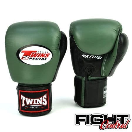 Olive and Black Twins Airflow Boxing Gloves