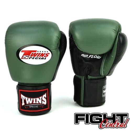 Twins Airflow Boxing Gloves - Olive/Black