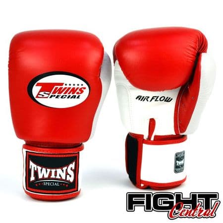 Red and White Twins Airflow Boxing Gloves