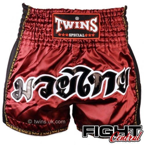 Twins Retro Thai Shorts - Maroon
