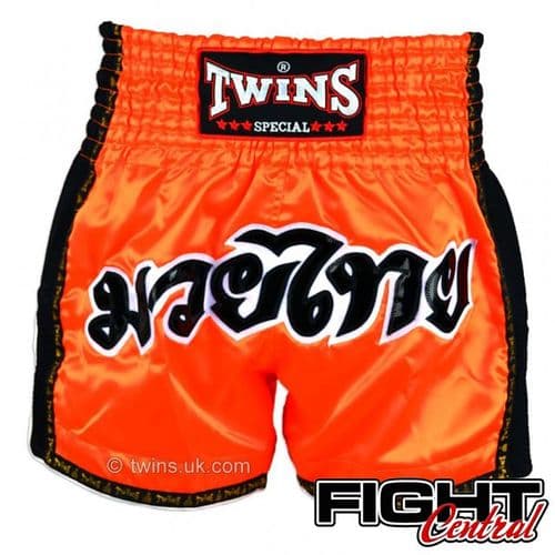 Twins Retro Thai Shorts - Orange