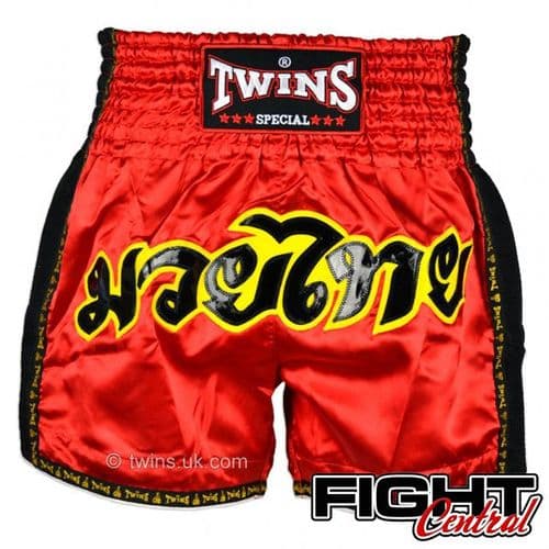 Twins Retro Thai Shorts - Red