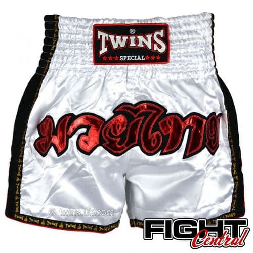 Twins Retro Thai Shorts - White