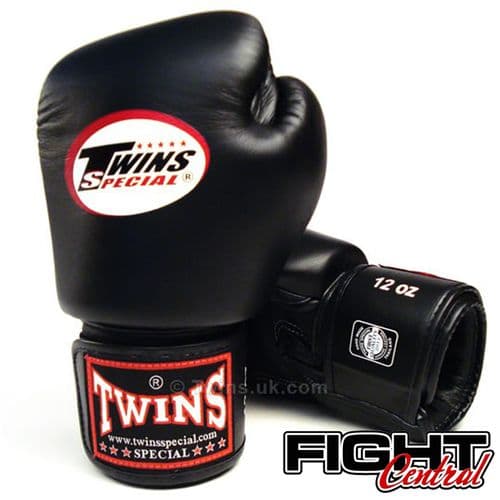 Twins Velcro Boxing Gloves - Black