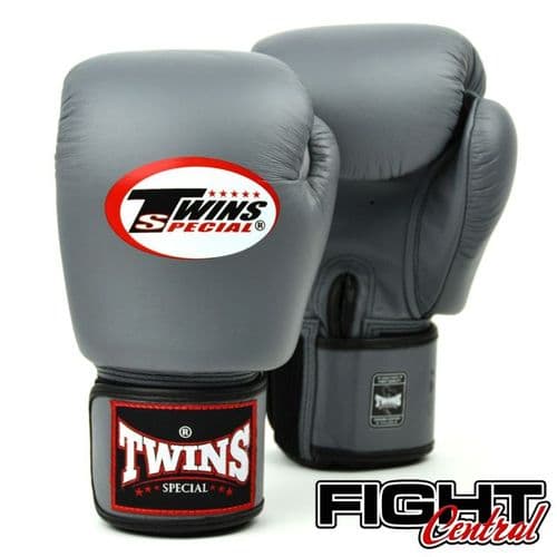 Twins Velcro Boxing Gloves - Grey