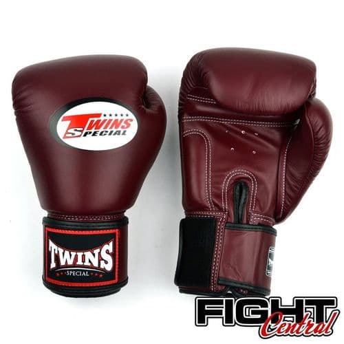 Twins Velcro Boxing Gloves - Maroon