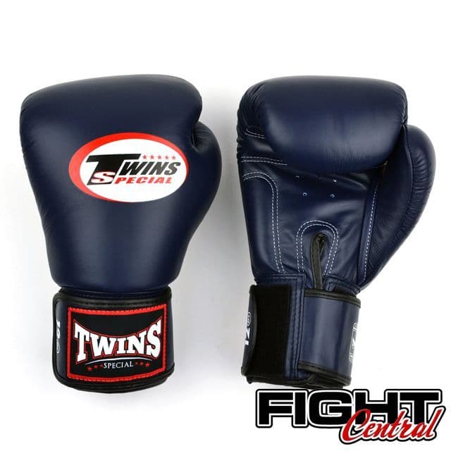Twins Velcro Boxing Gloves - Navy