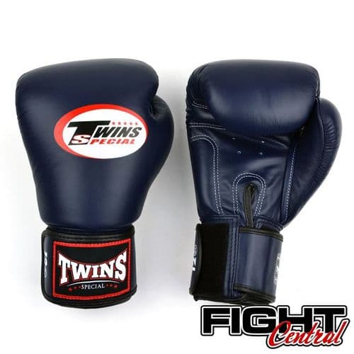 Twins Velcro Boxing Gloves - Navy