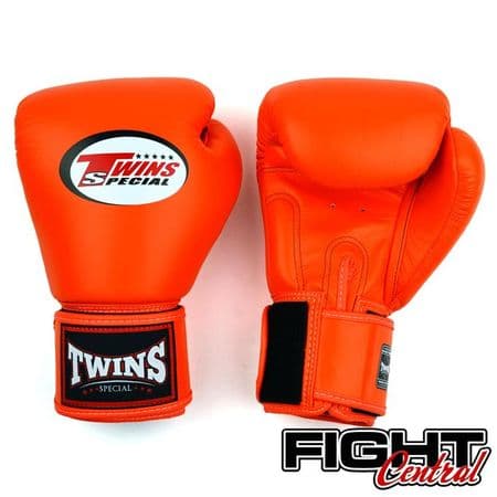 Twins Velcro Boxing Gloves - Orange
