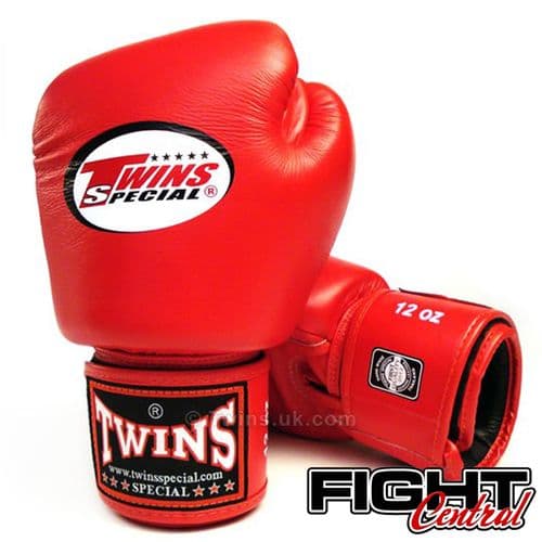 Twins Velcro Boxing Gloves - Red