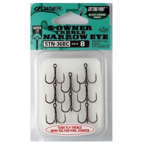 Owner Salmon Tube Treble Hooks STN-36BC