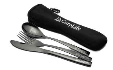 CarpLife Black Etched Stainless Steel Cutlery Set