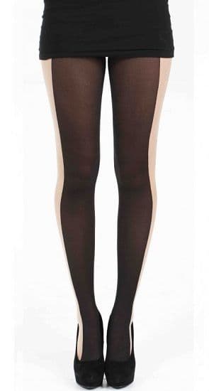 Black and Natural Illusion Tights 16/18
