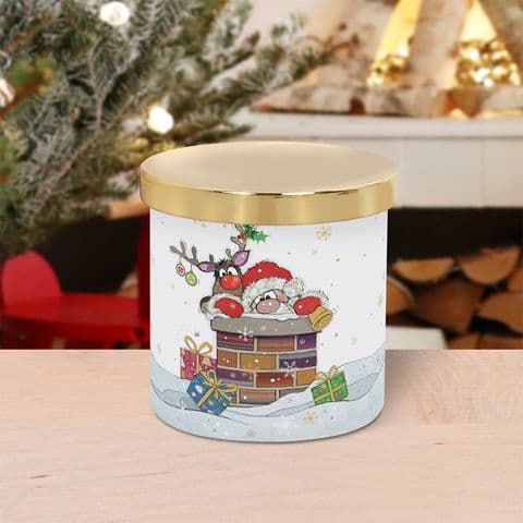 Christmas Bug Art Santa Candle