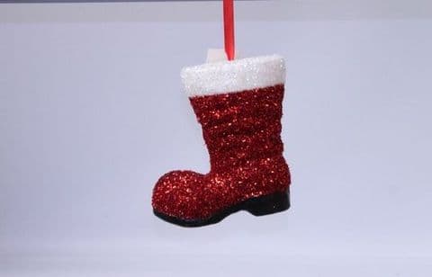Christmas Red Sparkle Boot Decoration