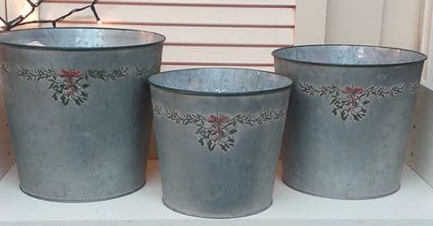 Set of 3 Festive Planters
