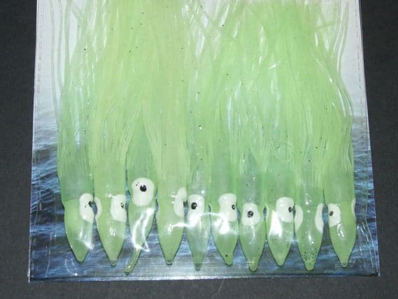10 x 12cm Lumo Squid lures Mackerel Bass Cod Sea Boat Beach Pier Fishing