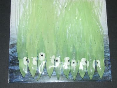 10 x Fladen 9cm Lumo Squid lures Mackerel Bass Cod Sea Boat Beach Pier Fishing