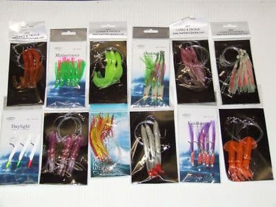 12 sets Boat Rigs Squid Prawn Hokki Feather lure RM3