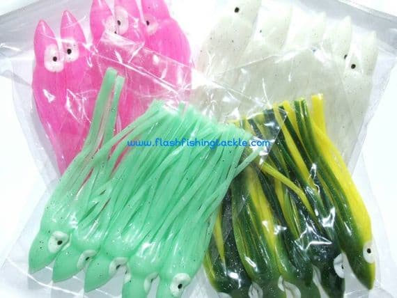 12cm Squid Glitter Glow | Lures/Jellys | Flash Fishing Tackle