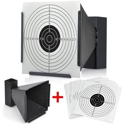 14cm Card Funnel Target Holder Pellet Trap + 50 Targets For Air Rifle/Airsoft UK