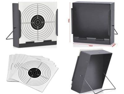 14cm TARGET HOLDER + 50 / 100 TARGETS Pellet Trap Catcher Airgun pistol Rifle BB